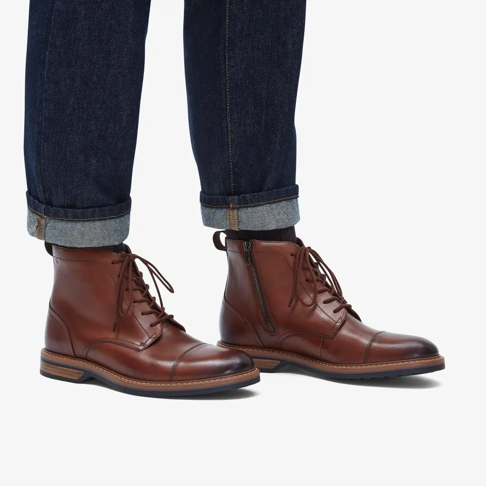 Aldwin Cap Oxford-Stiefel für Herren, mittelbraunes Leder, Herren, mittelbraun online