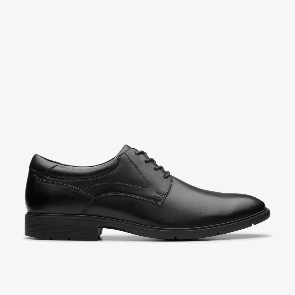 Clarks Herren-Oxfordschuhe aus schwarzem Leder, Modell Eldredge online