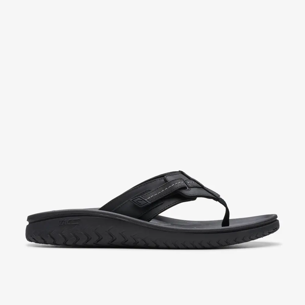 Wesley Sun Flip-Flops aus schwarzem Leder für Herren online