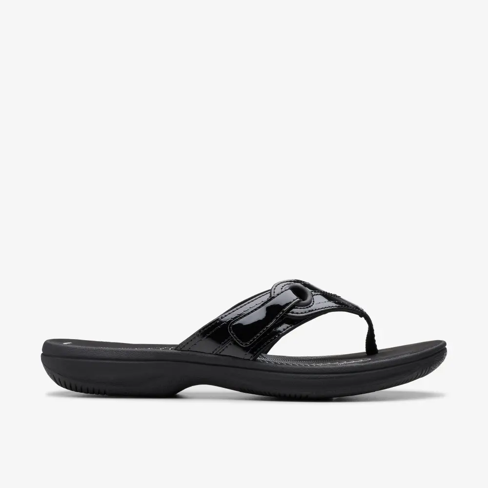 Breeze Reyna Schwarze Lack-Flip-Flops Cloudsteppers™ für Damen online