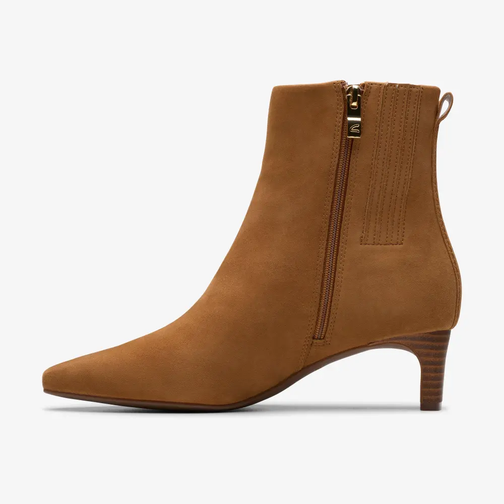 Edina Up Damen-Ankle-Boots aus hellbraunem Wildleder online