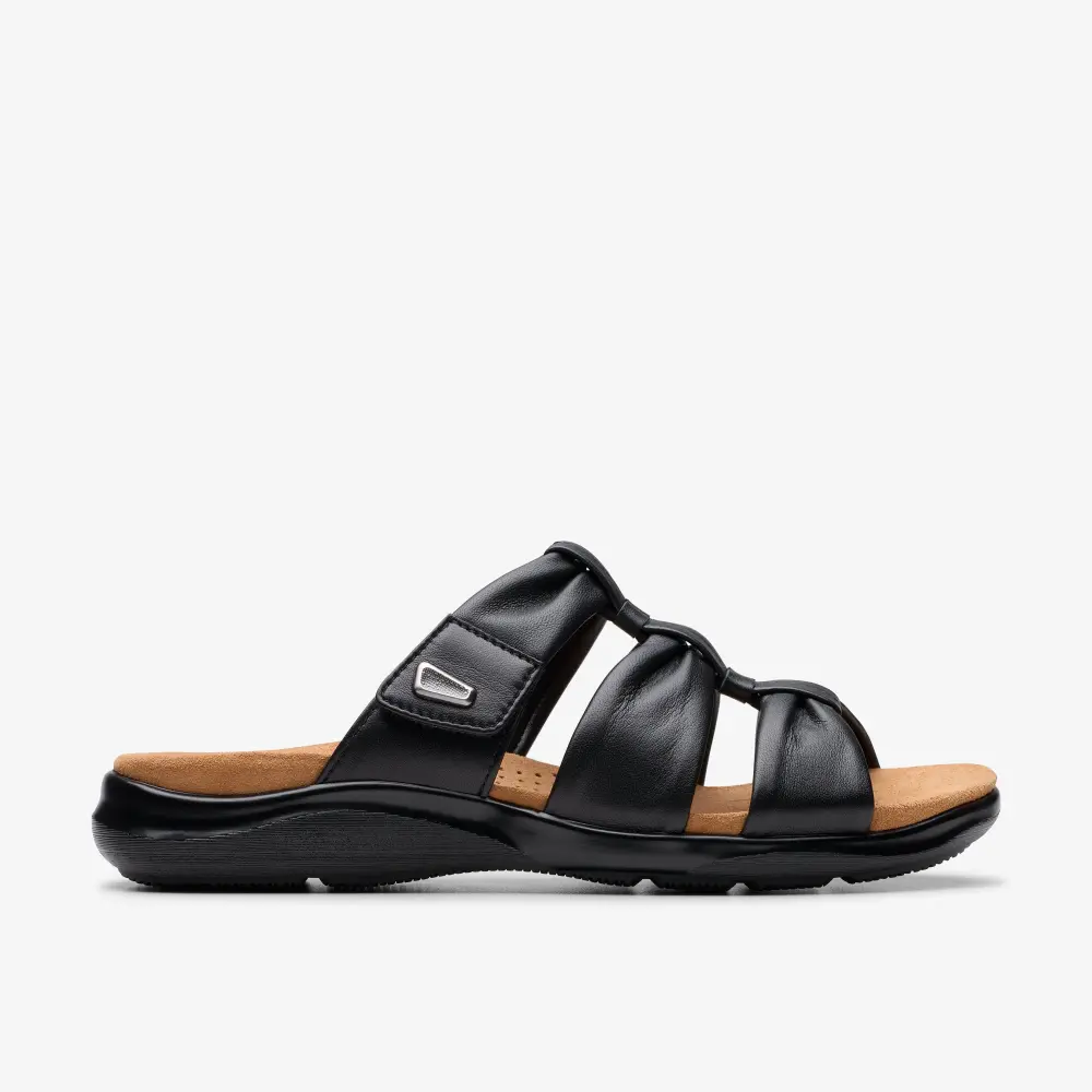 Kitly Slide Damen-Sandalen aus schwarzem Leder online