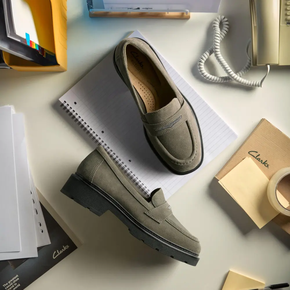 Lauryl Step Damen-Loafer aus dunkelolivgrünem Wildleder online