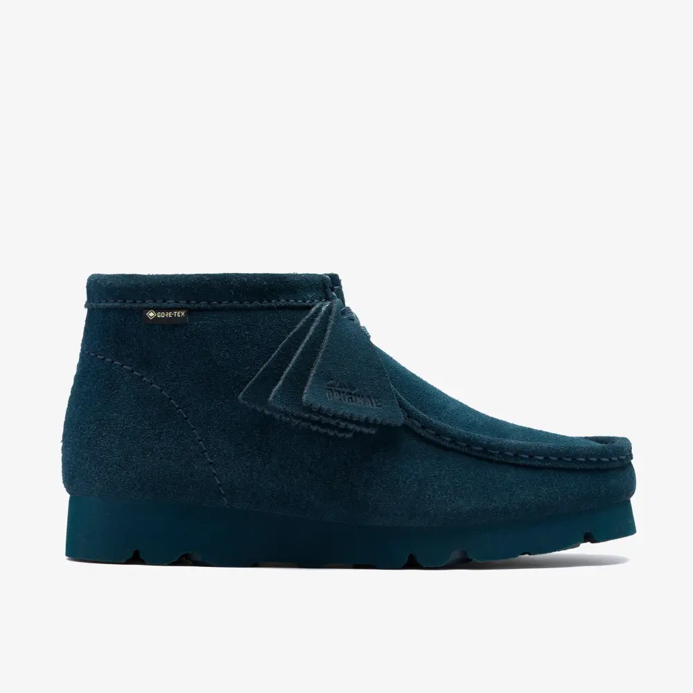Wallabee Damenstiefel. Gore-Tex, dunkelgrünes Wildleder. online